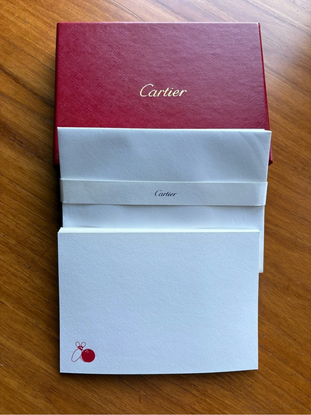 Vintage Cartier Stationery Set - Rare Bowling Motif (10 Cards & Envelopes) NIB
